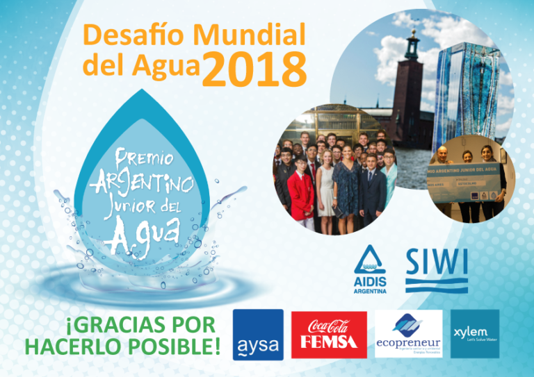 Ganadores del “Premio Argentino Junior del Agua” participarán de la Semana Mundial del Agua