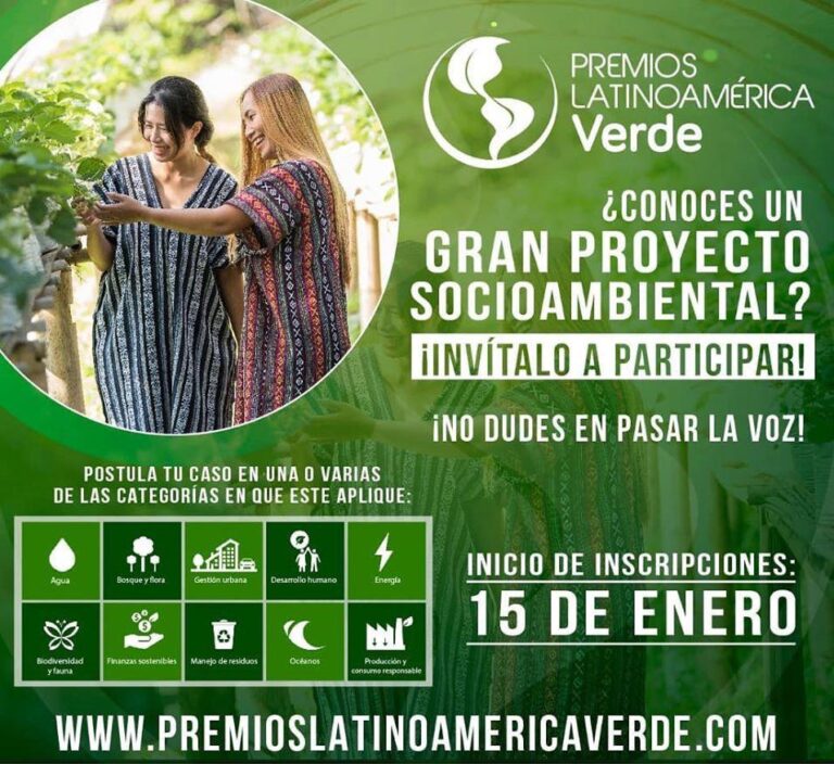 Premios Latinoamérica Verde inicia la apertura de inscripciones de proyectos