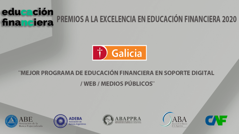 Banco Galicia ganador de la 1º edición de los Premios a la Excelencia en Educación Financiera 2020