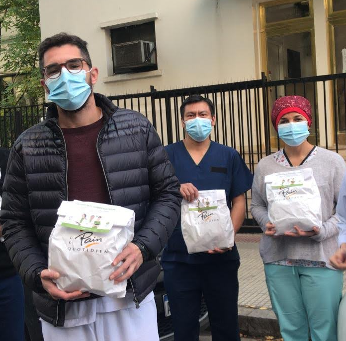 Banco Comafi y Le Pain Quotidien donan meriendas al personal de la salud