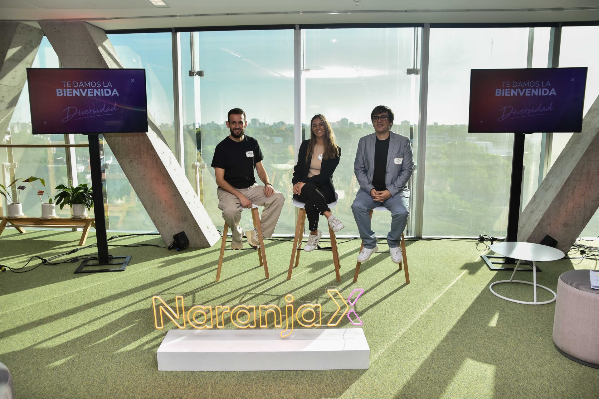 Pablo Bocco, Emilia Ganem y el speaker invitado Tomás Balmaceda